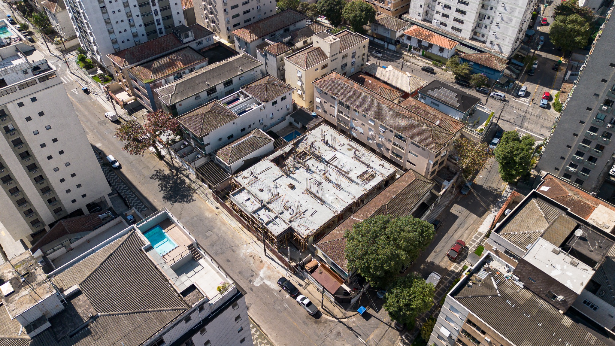 Vista geral aérea da obra do Royal Park em julho de 2026